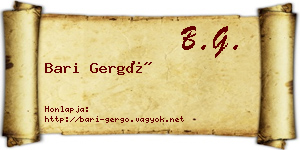 Bari Gergő névjegykártya